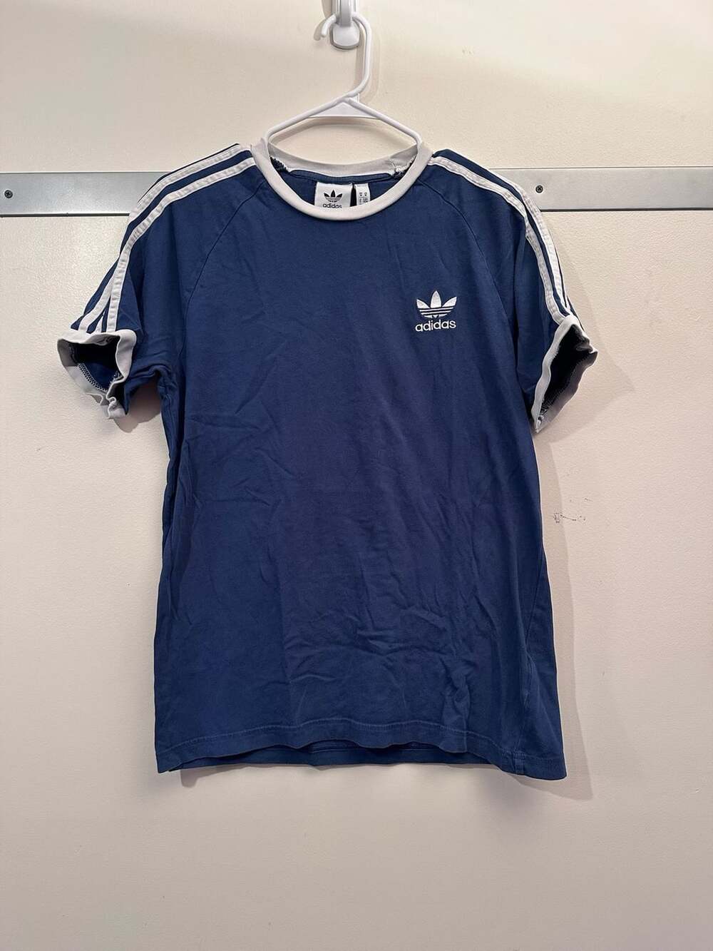 Adidas Originals 3-Stripes T-Shirt Size M Blue Trefoil